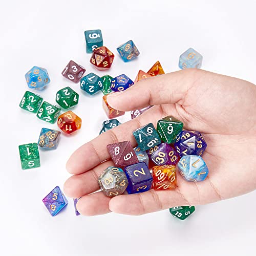Coyeekn 49-Piece Polyhedral Dice Set – 7 Complete Sets for D&D and Tabletop RPGs