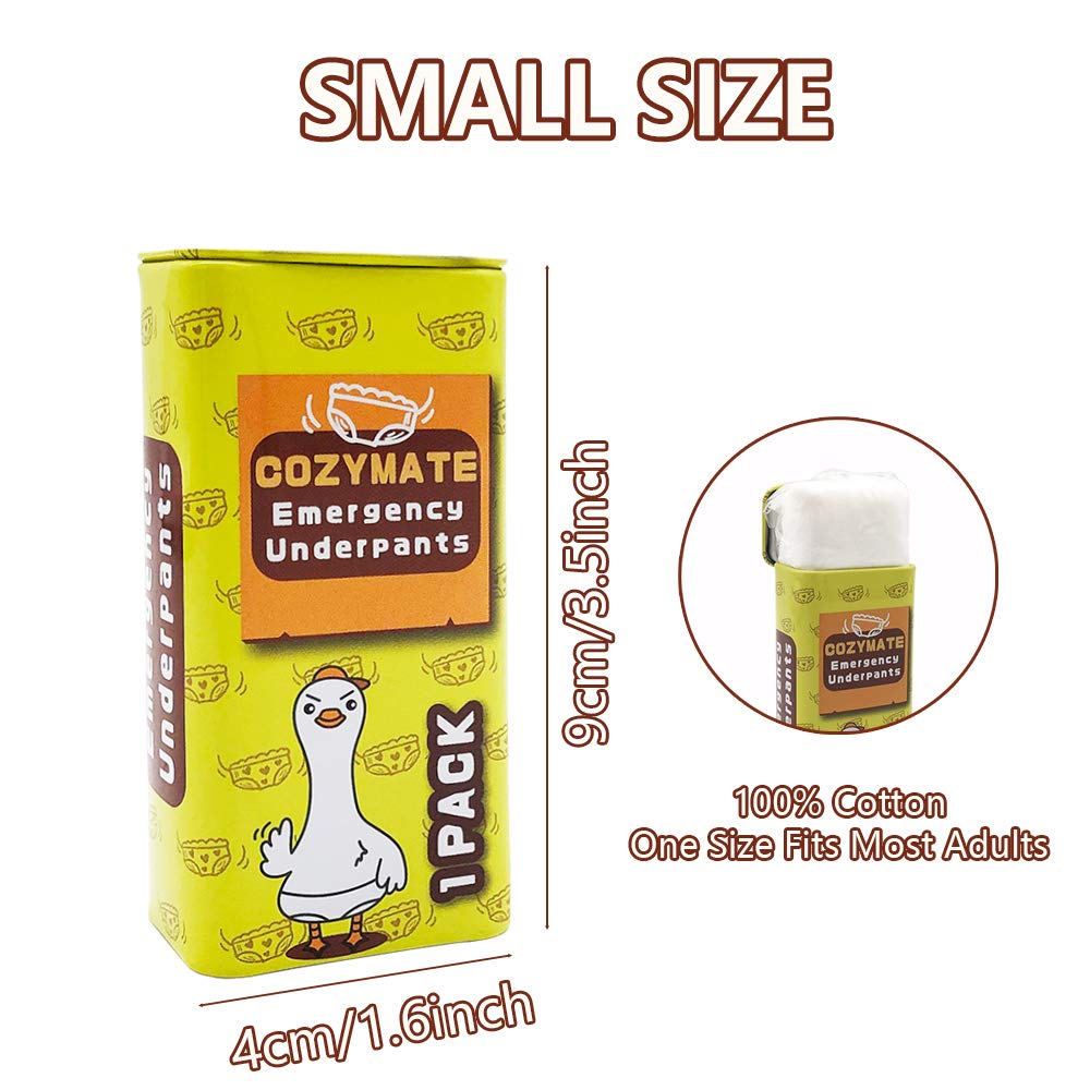 COZYMATE Emergency Underpants in a Can – 3 Pairs Instant Underwear in Compact Tin, Funny Gag Gift for Men and Women