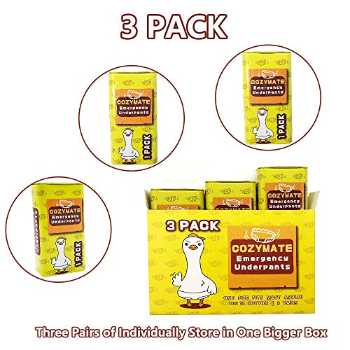 COZYMATE Emergency Underpants in a Can – 3 Pairs Instant Underwear in Compact Tin, Funny Gag Gift for Men and Women