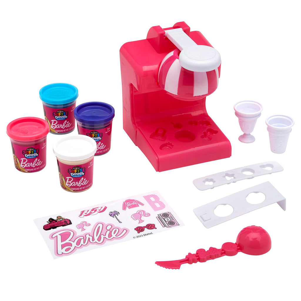 Cra-Z-Art Barbie Softee Dough Ice Cream Shop – 4-Color Modeling Compound Playset with Maker & Molds