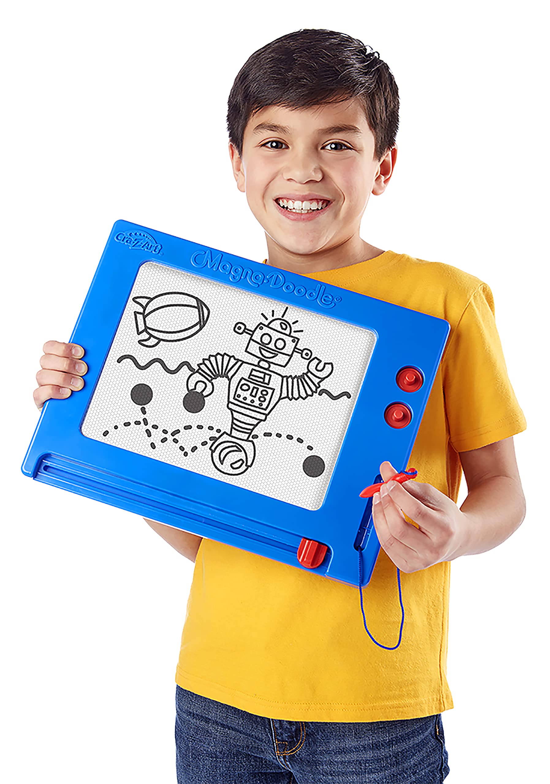 Cra-Z-Art Retro Magna Doodle – Classic Magnetic Drawing Board, Blue/White, Ages 3+