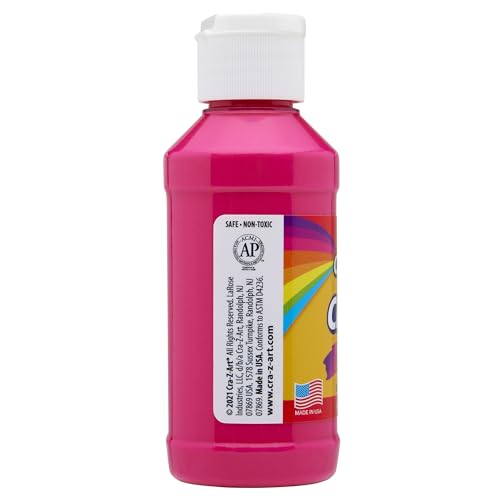 Cra-Z-Art Washable Neon Paint Set - 8 Bottles of 4oz Each, Fluorescent Colors, Non-Toxic, Made in USA