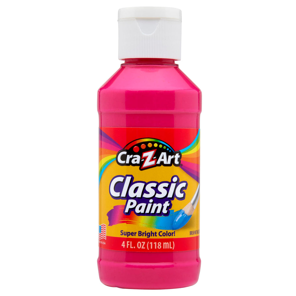 Cra-Z-Art Washable Neon Paint Set - 8 Bottles of 4oz Each, Fluorescent Colors, Non-Toxic, Made in USA