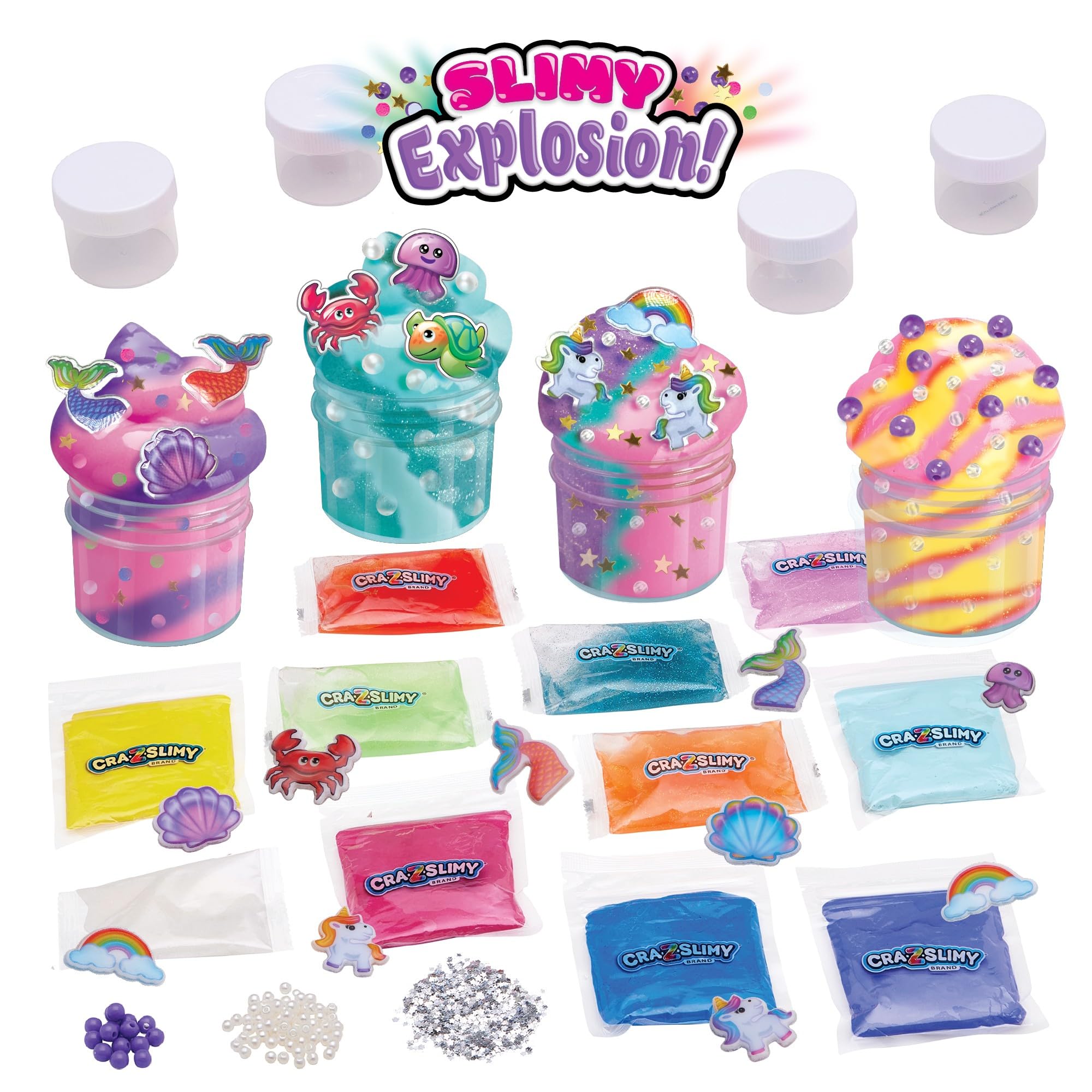 Cra-Z-Slimy Sparkle Fantasy Slime Kit – Unicorns, Mermaids, Scented Butter & Glitter Slimes for Kids 6+