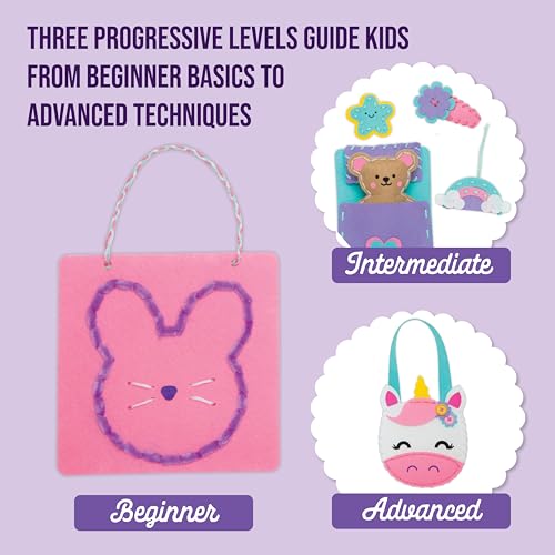 Craft-tastic Let's Learn to Sew Kit – 8 Projects, 3 Skill Levels, Ages 5+