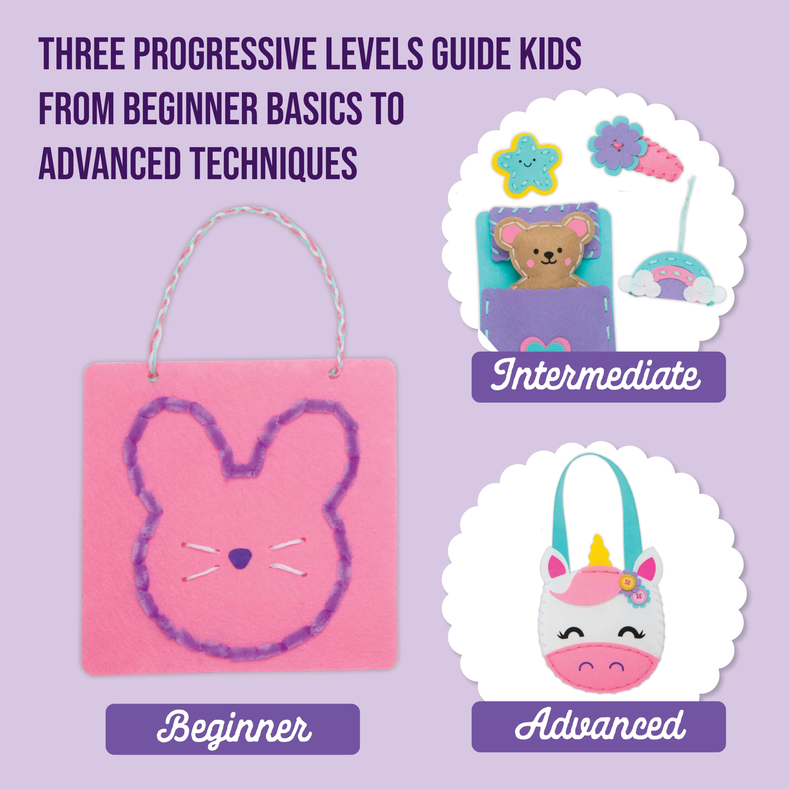 Craft-tastic Let's Learn to Sew Kit – 8 Projects, 3 Skill Levels, Ages 5+