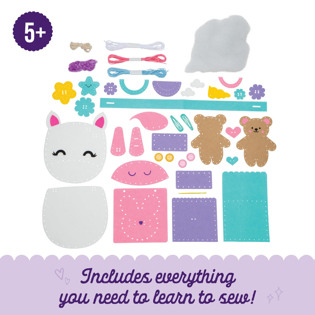 Craft-tastic Let's Learn to Sew Kit – 8 Projects, 3 Skill Levels, Ages 5+