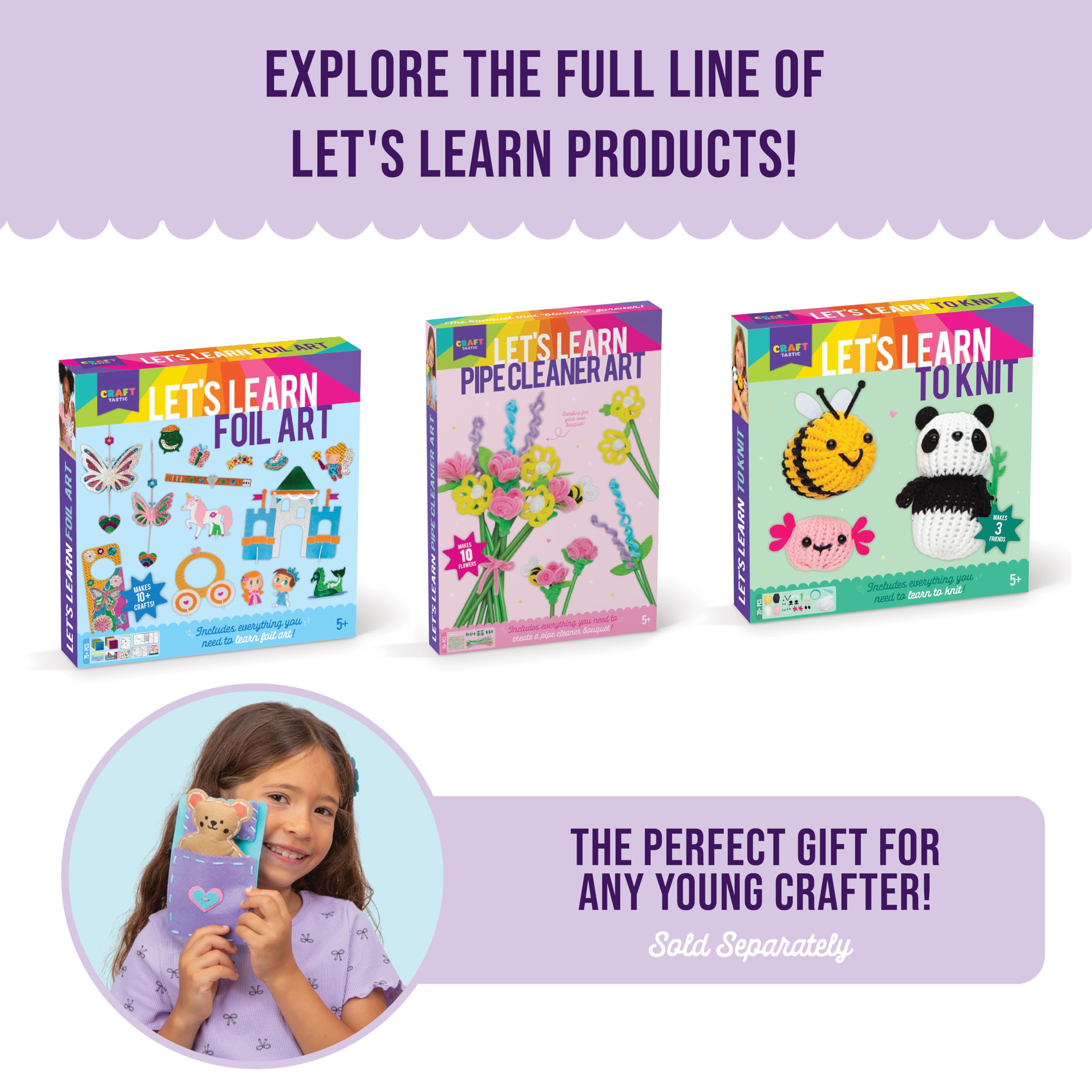 Craft-tastic Let's Learn to Sew Kit – 8 Projects, 3 Skill Levels, Ages 5+