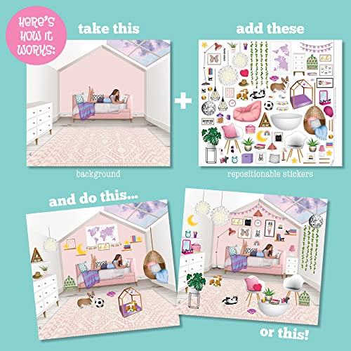 Craft-Tastic Sticker It Up! Reusable Sticker Book – 8 Scenes, 750+ Stickers