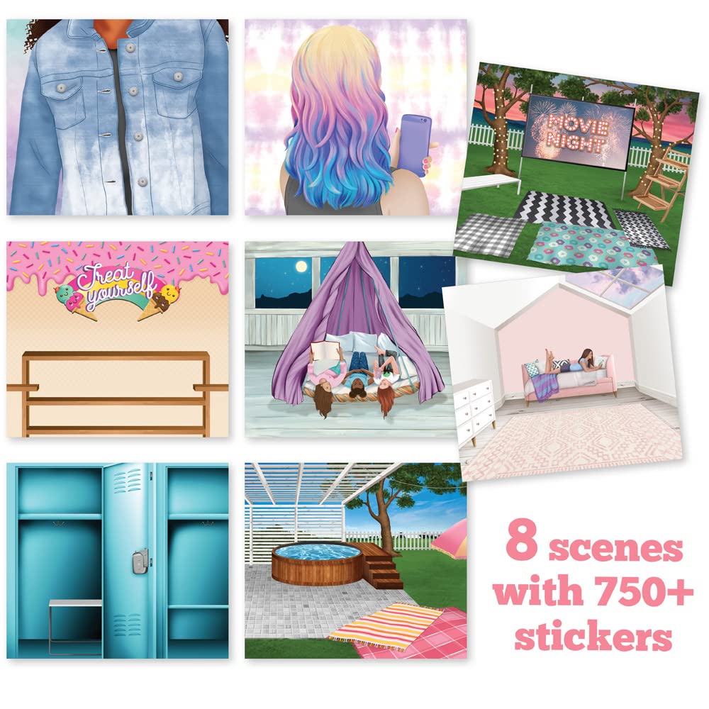 Craft-Tastic Sticker It Up! Reusable Sticker Book – 8 Scenes, 750+ Stickers