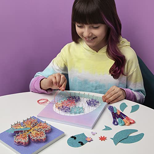 Craft-Tastic String Art Sea Turtle & Hibiscus Kit – 2 Foam Canvas Projects for Ages 10+