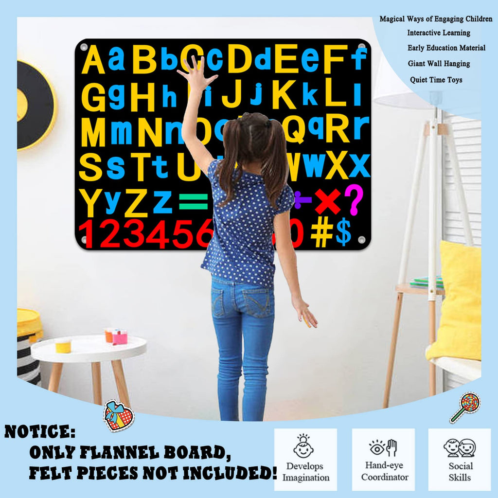 Craftstory 3.5 ft Felt Flannel Board for Toddlers, Black Wall-Hanging Storytelling Activity Set for Preschoolers