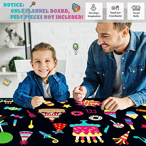 Craftstory 3.5 ft Felt Flannel Board for Toddlers, Black Wall-Hanging Storytelling Activity Set for Preschoolers