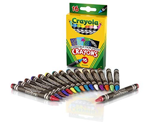 Crayola 16-Pack Construction Paper Crayons: Bright, Durable, Non-Toxic for Kids’ Arts and Crafts