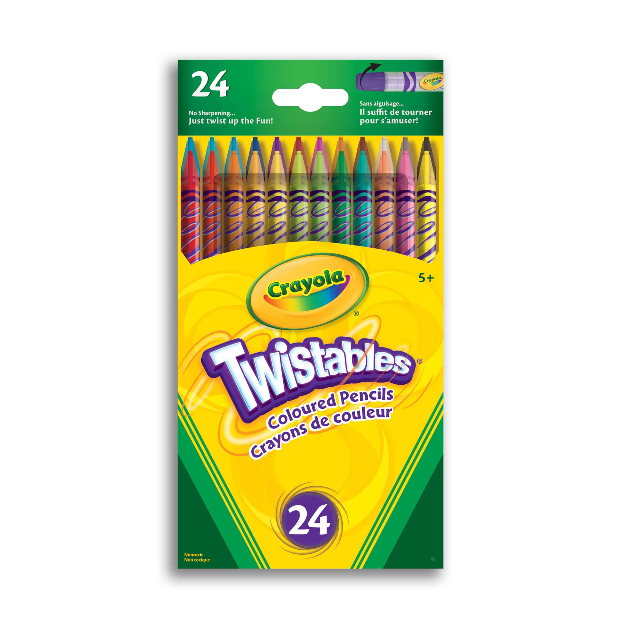 Crayola 24 Twistables Colored Pencils: Twist to Reveal Color, No Sharpener Needed
