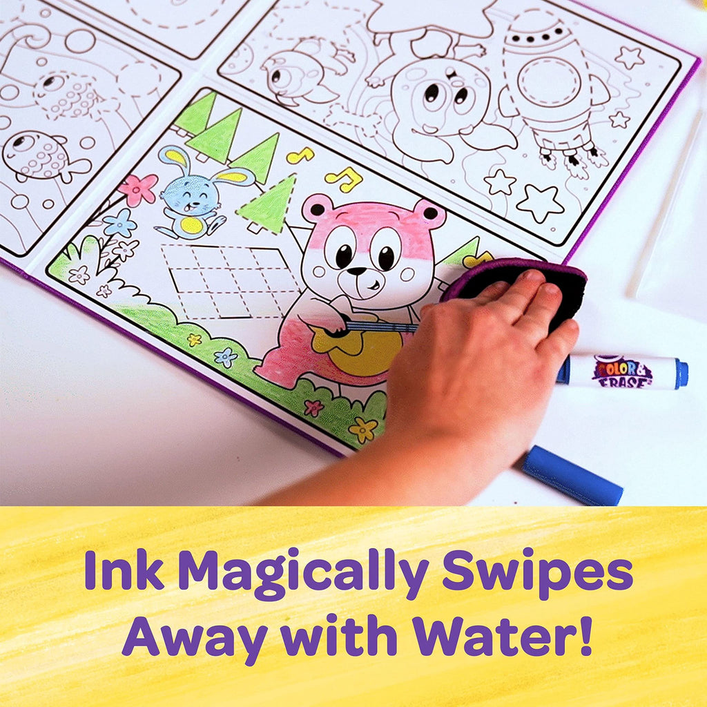 Crayola Color and Erase Reusable Activity Board – Reusable Drawing Board with Washable Markers, Ages 3+