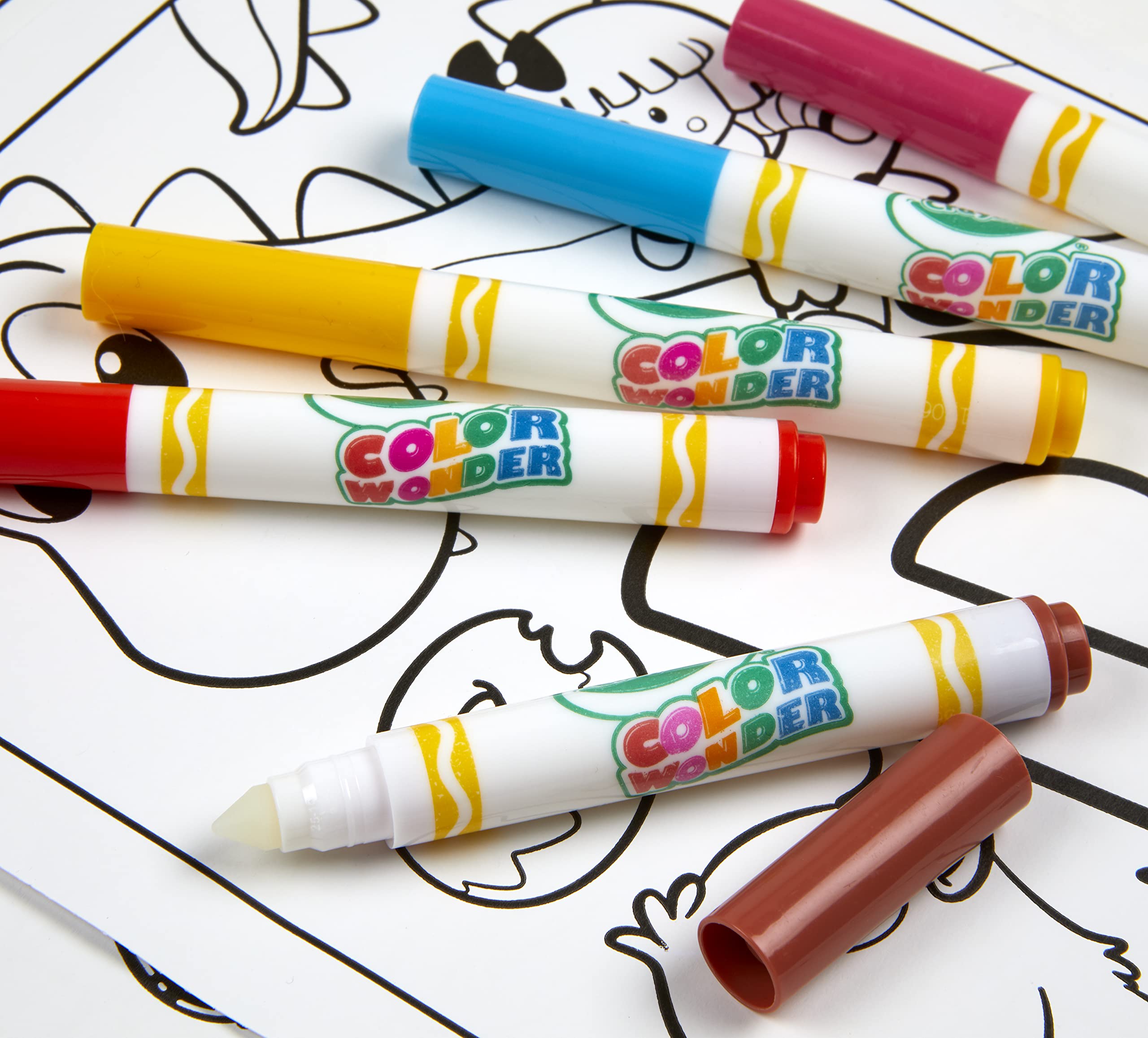 Crayola Color Wonder Alpha Pets Mess Free Coloring Set - 24 Alphabet Pages & 5 Markers for Toddlers Ages 3+