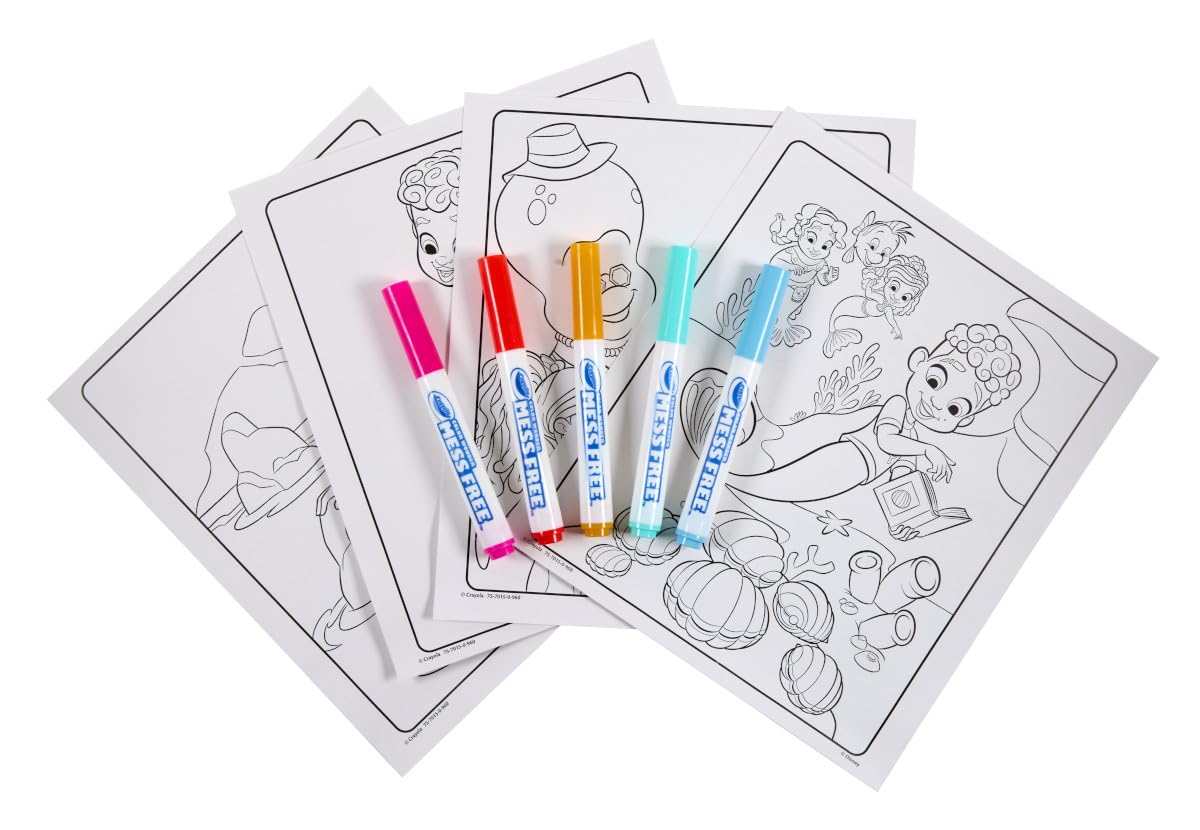 Crayola Color Wonder Disney Junior Ariel Mess-Free Coloring Set - 18 Pages & 5 Markers, Travel Activity for Toddlers Ages 3+