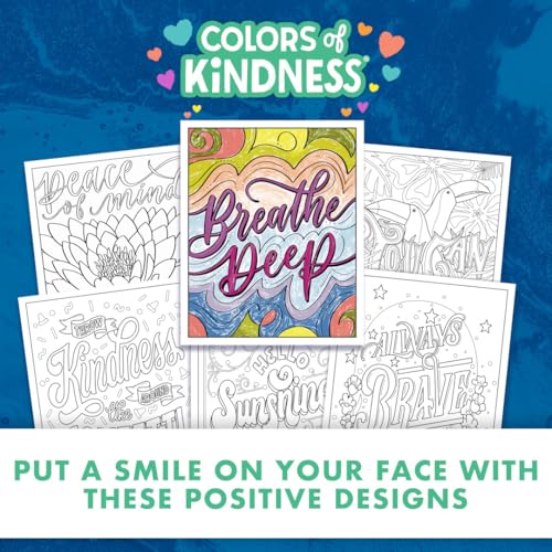 Crayola Colors of Kindness Adult Coloring Book - 40 Pages of Uplifting Messages, Perforated Paper, 8.5x10 Inch