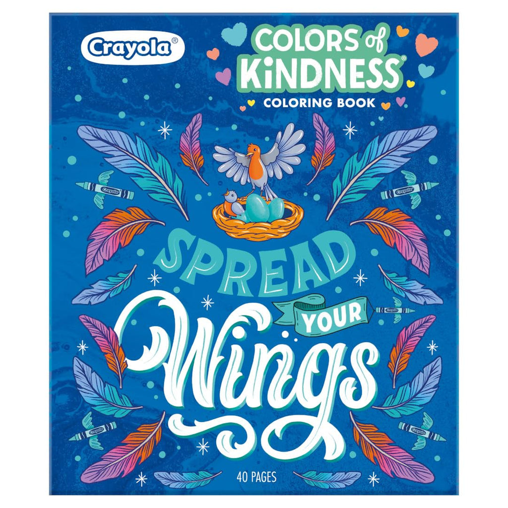 Crayola Colors of Kindness Adult Coloring Book - 40 Pages of Uplifting Messages, Perforated Paper, 8.5x10 Inch