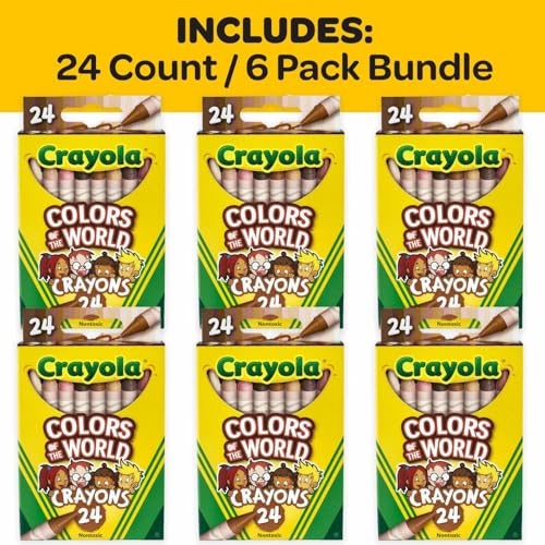 Crayola Colors of the World Crayons Bulk Set – 144 Skin Tone Crayons (6 Packs of 24)