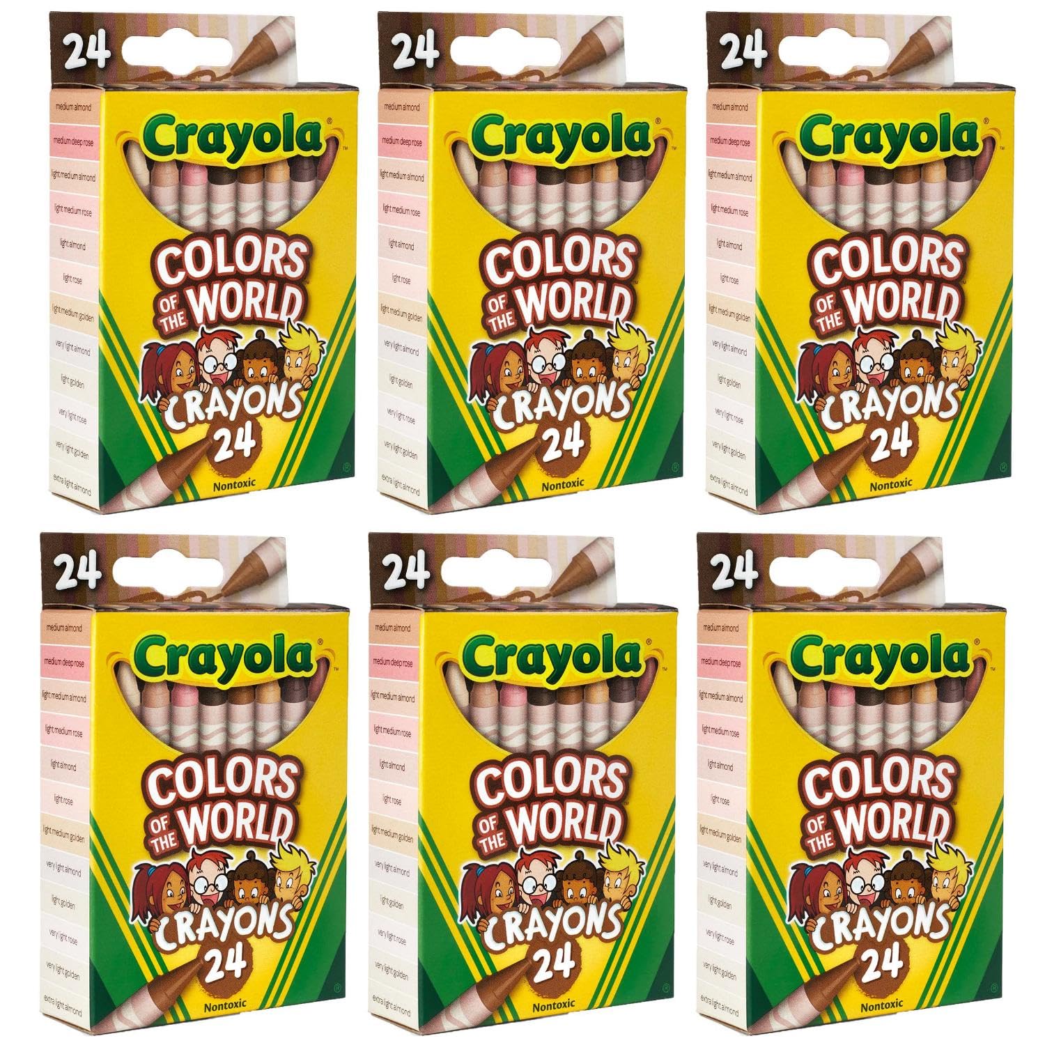 Crayola Colors of the World Crayons Bulk Set – 144 Skin Tone Crayons (6 Packs of 24)