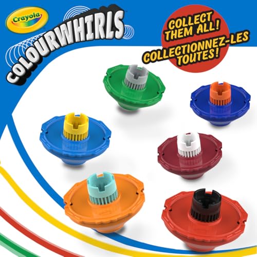 Crayola Colourwhirls (3ct) Spin Art Toy – Battling Spinning Tops for Kids Ages 6+