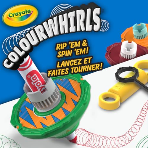 Crayola Colourwhirls (3ct) Spin Art Toy – Battling Spinning Tops for Kids Ages 6+