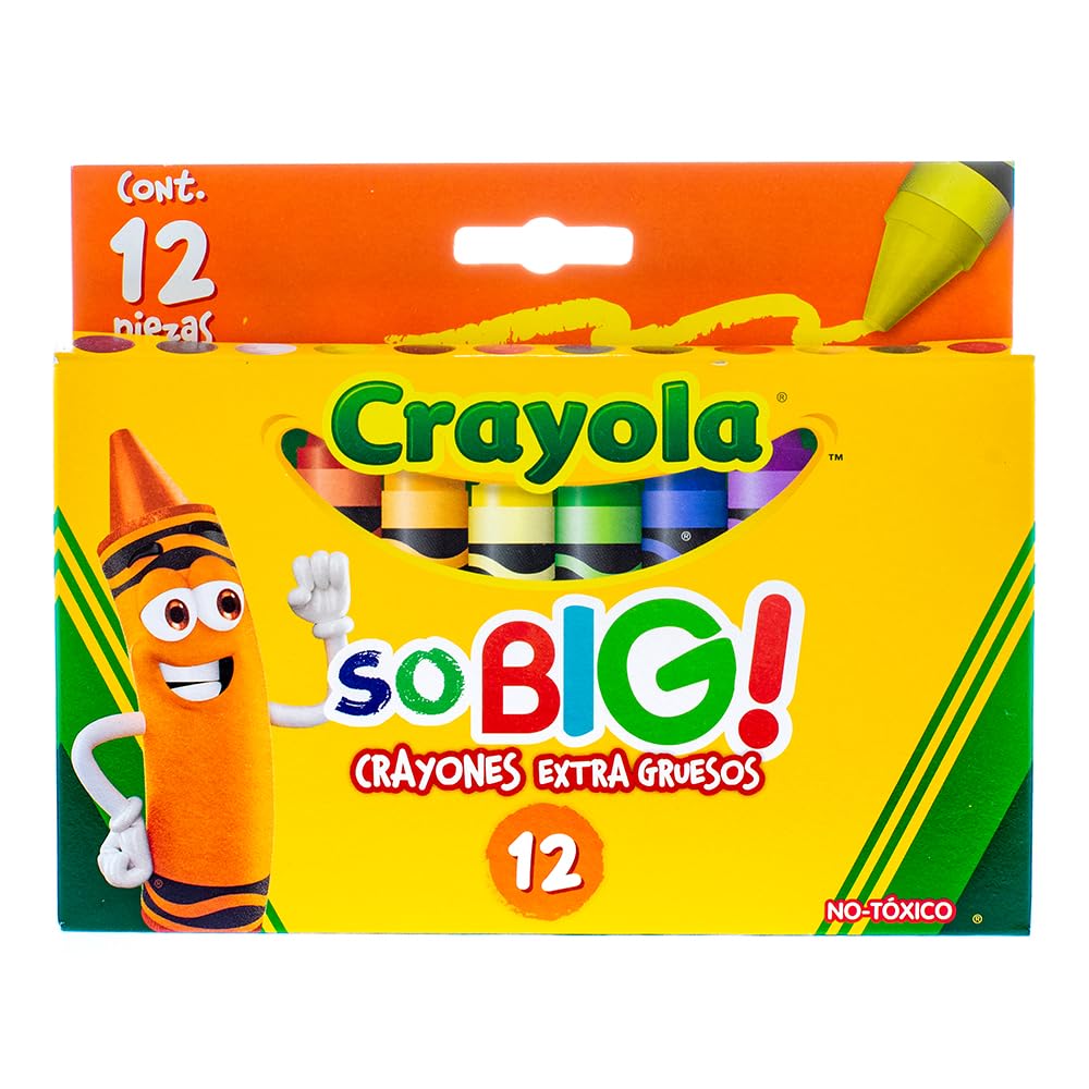 Crayola Extra Jumbo So Big Crayons, 12 Count - Thicker, Sturdier, Non-Toxic for Little Hands