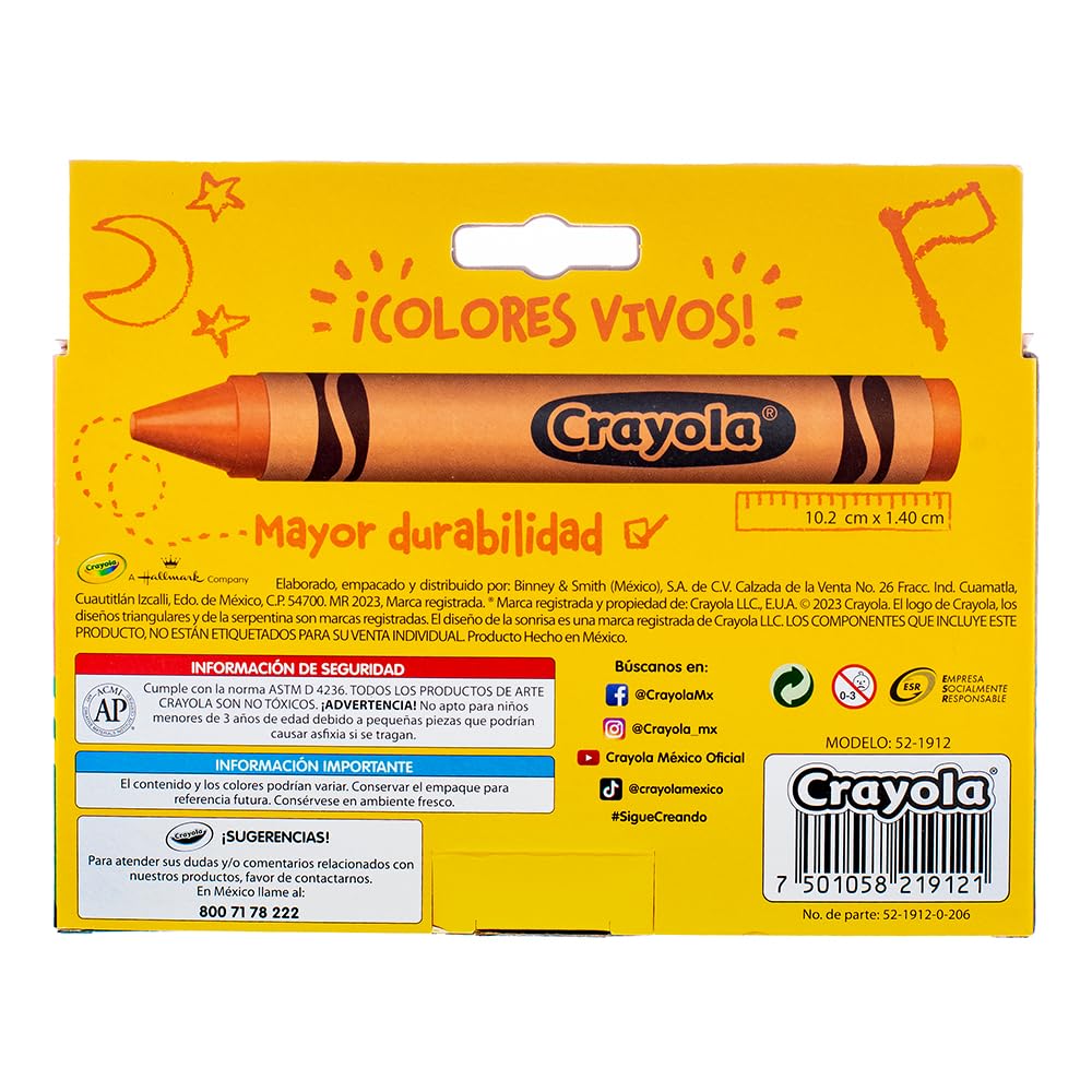 Crayola Extra Jumbo So Big Crayons, 12 Count - Thicker, Sturdier, Non-Toxic for Little Hands