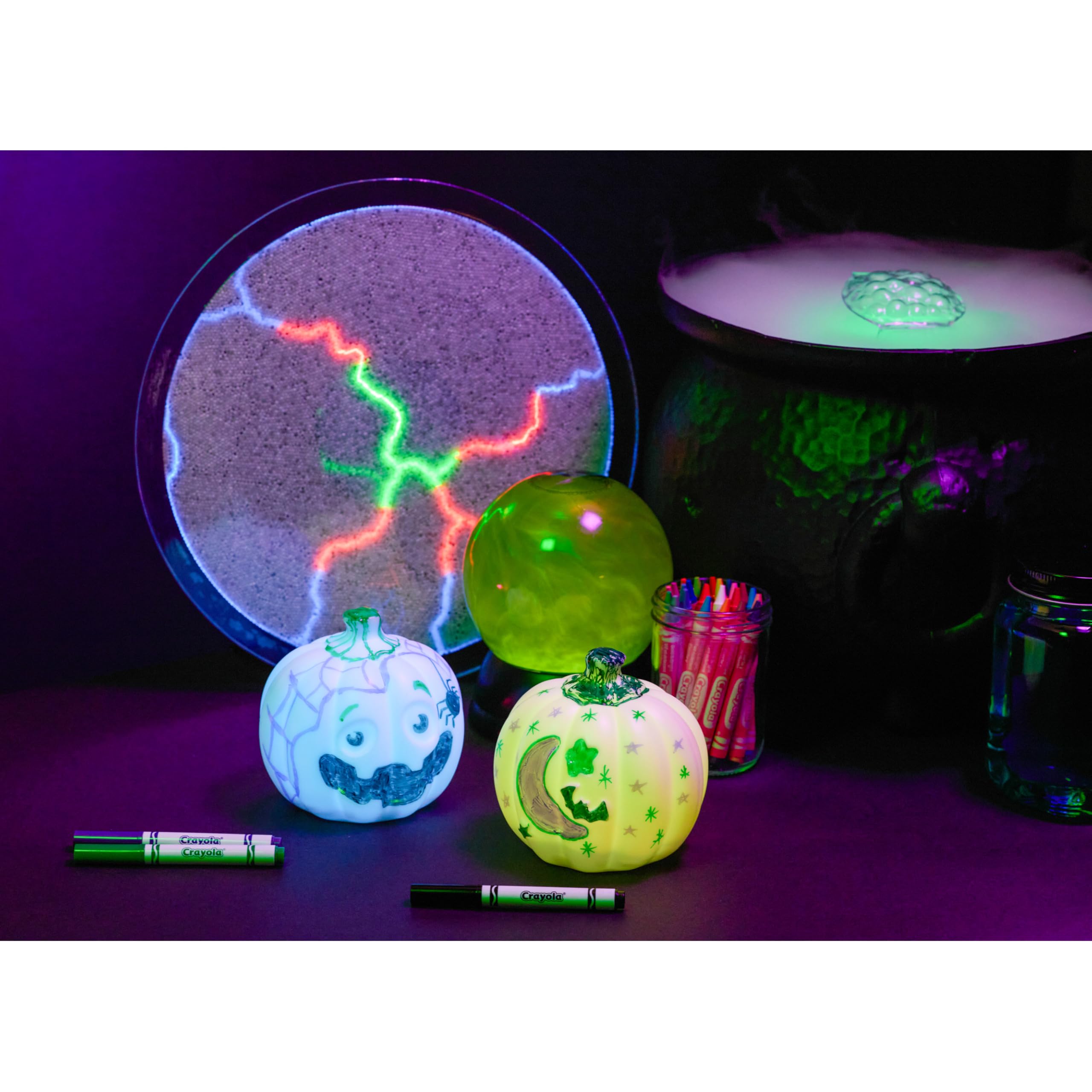 Crayola Light-Ups Jack-O-Lantern: Reusable Light-Up Pumpkin Toy with Washable Markers, Glow-in-the-Dark Decor, Ages 4+