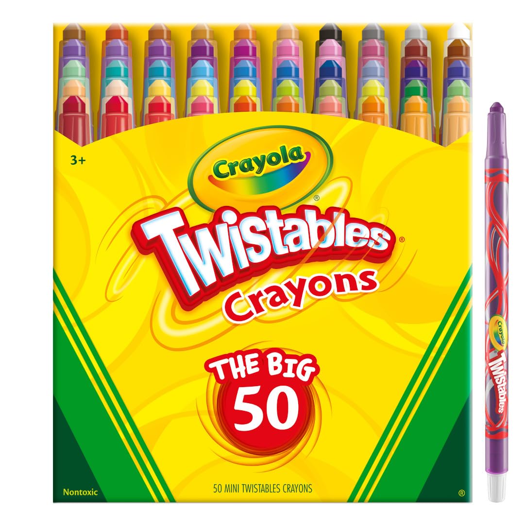 Crayola Mini Twistables Crayons (50ct) – No Sharpening, Less Mess for Kids 3+