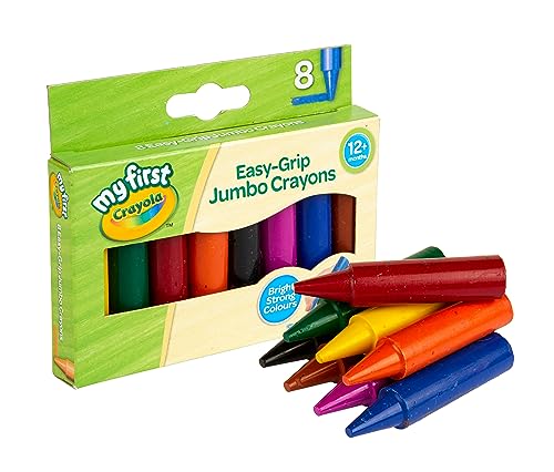 Crayola MyFirst Jumbo Crayons, 8-Pack – Easy-Grip Crayons for Toddlers 12+ Months