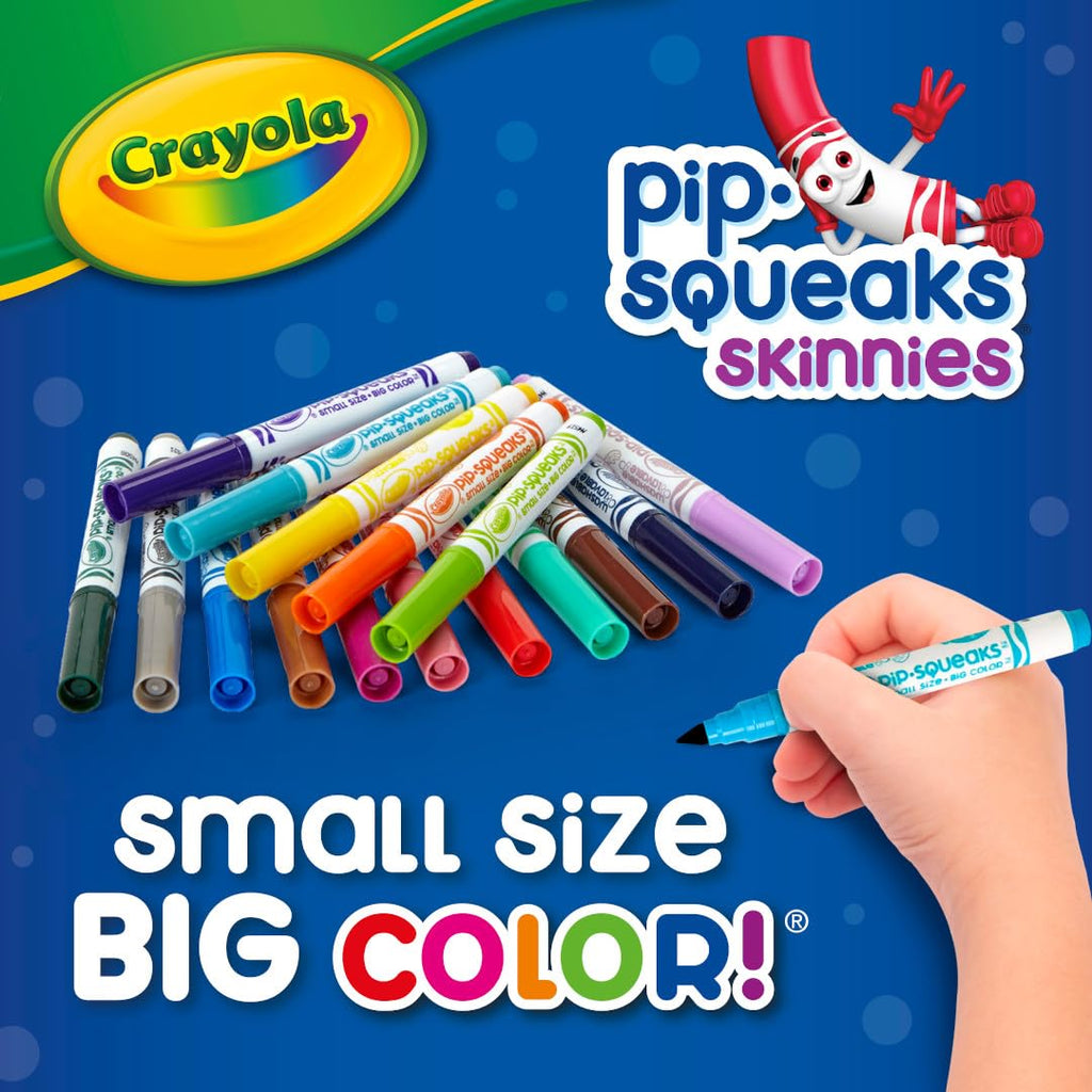 Crayola Pip-Squeaks Skinnies Washable Markers, 64-Count, Mini Size for Small Hands, Nontoxic, Ages 3+