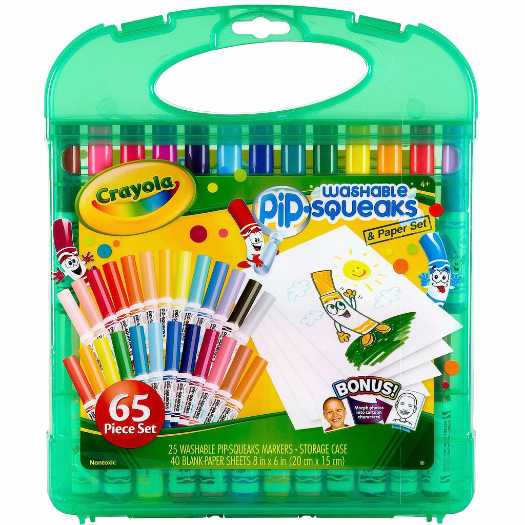 Crayola Pip-Squeaks Washable Marker Set (65ct) – Mini Markers & Paper for Kids Ages 4+