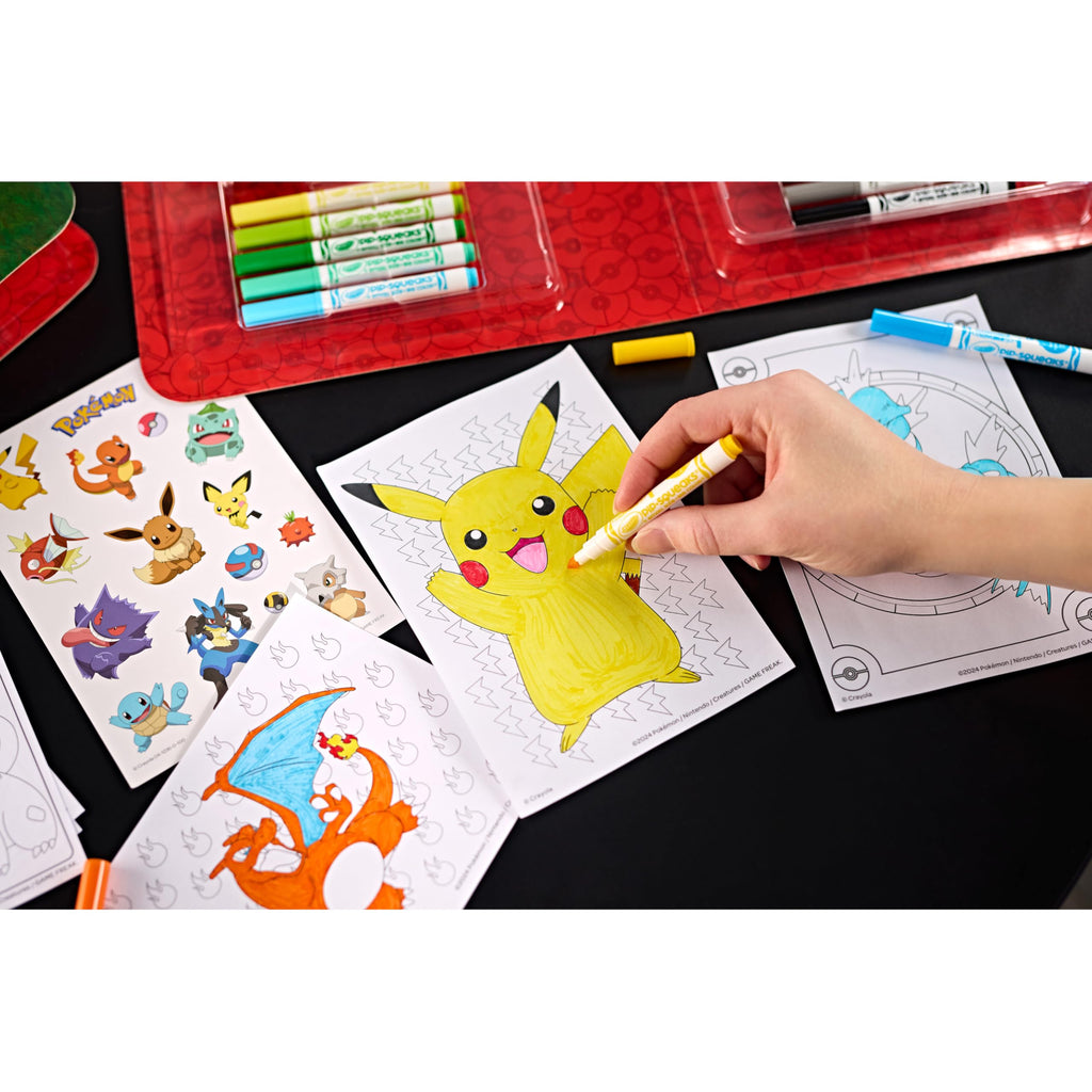 Crayola Pokemon Art Kit for Kids: 26 Washable Markers, 20 Coloring Pages & Stickers, Ages 4+