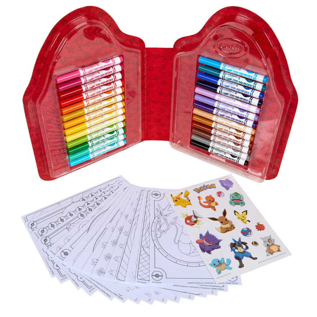 Crayola Pokemon Art Kit for Kids: 26 Washable Markers, 20 Coloring Pages & Stickers, Ages 4+