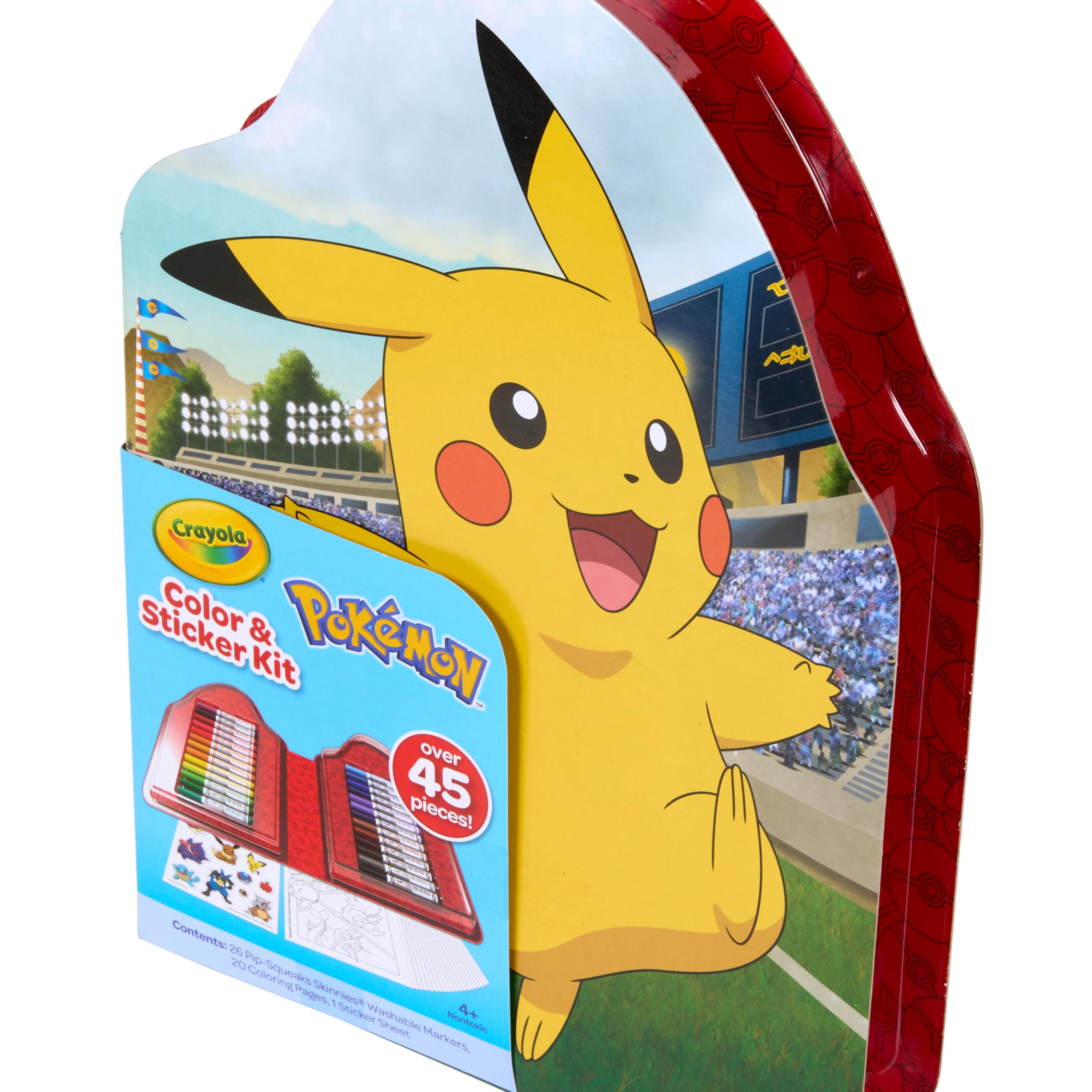 Crayola Pokemon Art Kit for Kids: 26 Washable Markers, 20 Coloring Pages & Stickers, Ages 4+