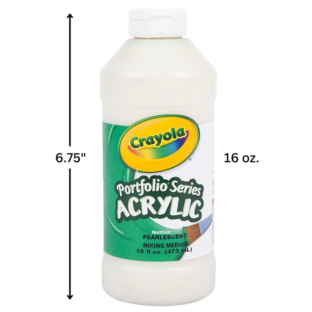 Crayola Portfolio Series Acrylic Paint - Pearlescent Mixing Medium, 16 oz Pint