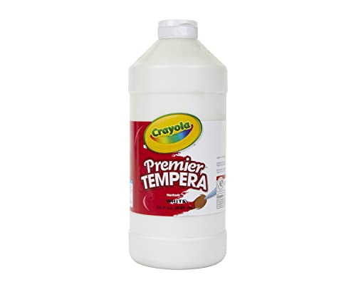 Crayola Premier Tempera Paint, 32 oz, White – Non-Toxic, Matte Finish, Multi-Surface Art Paint for Kids