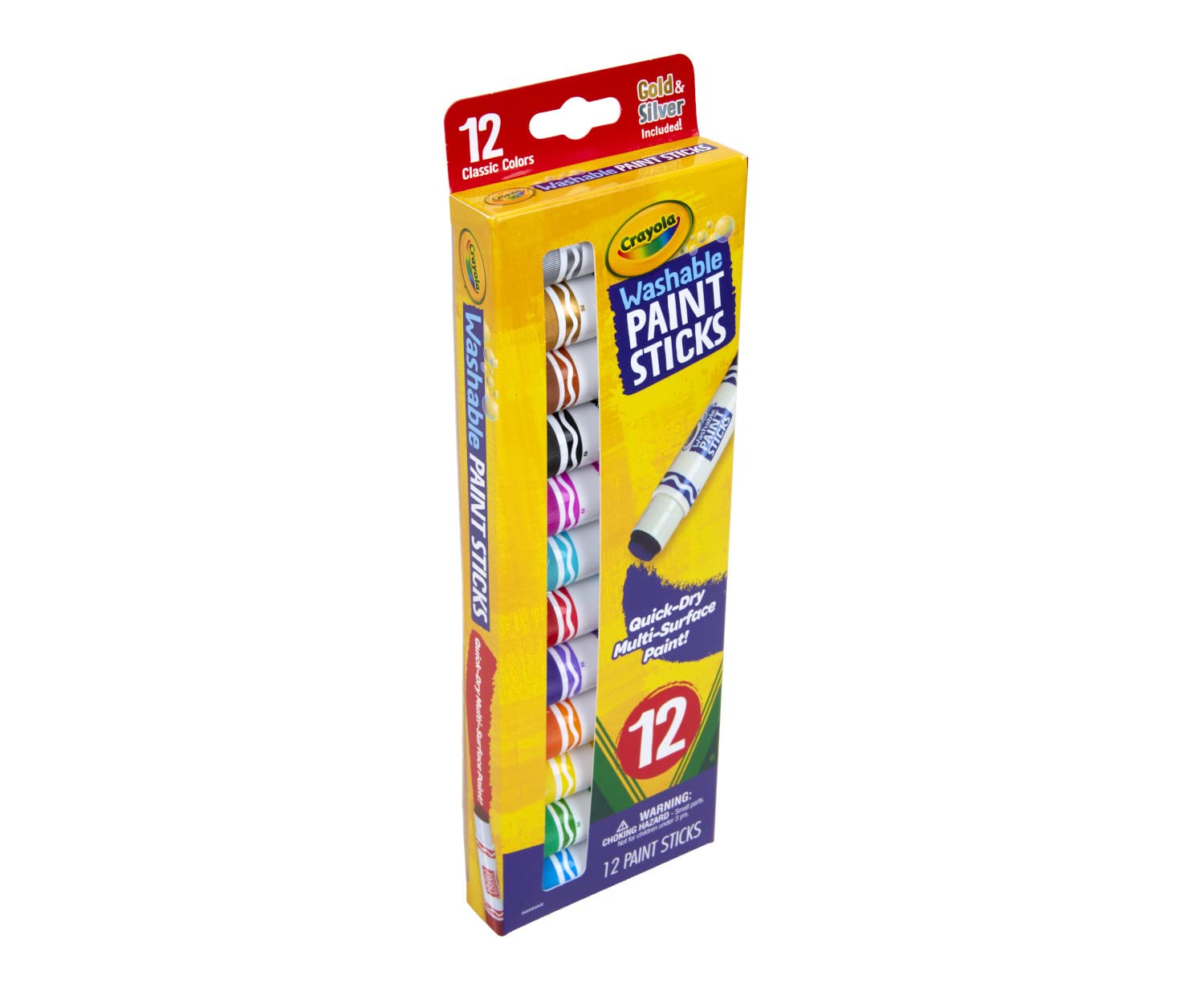 Crayola Quick Dry Paint Sticks (12ct) – Washable, Non-Toxic Tempera Paint for Kids