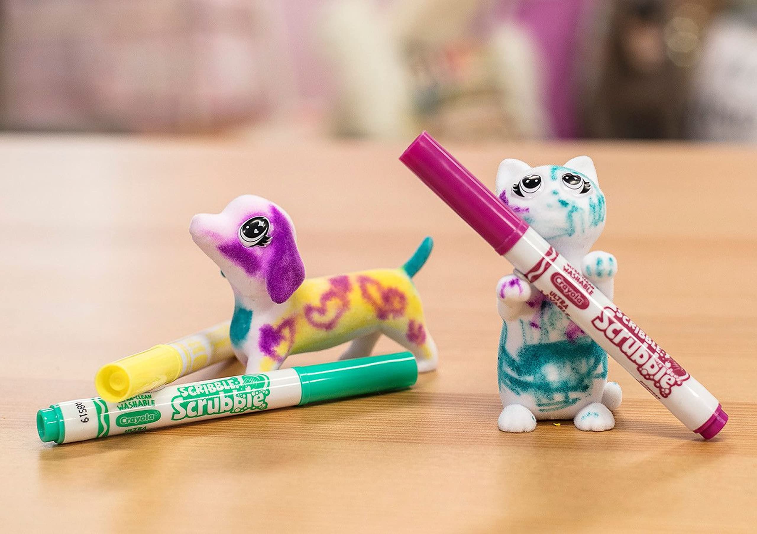 Crayola Scribble Scrubbie Pets 2-Pack: Reusable Washable Dog & Cat Toys for Kids Ages 3+