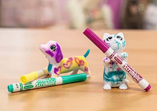 Crayola Scribble Scrubbie Pets 2-Pack: Reusable Washable Dog & Cat Toys for Kids Ages 3+