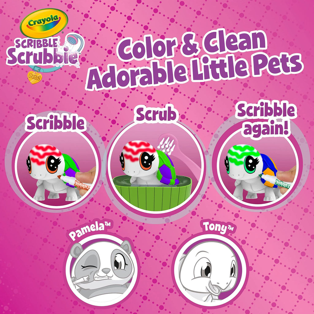 Crayola Scribble Scrubbie Pets Scented Spa – Color, Wash, and Recolor Two Fuzzy Pets with Scented Markers