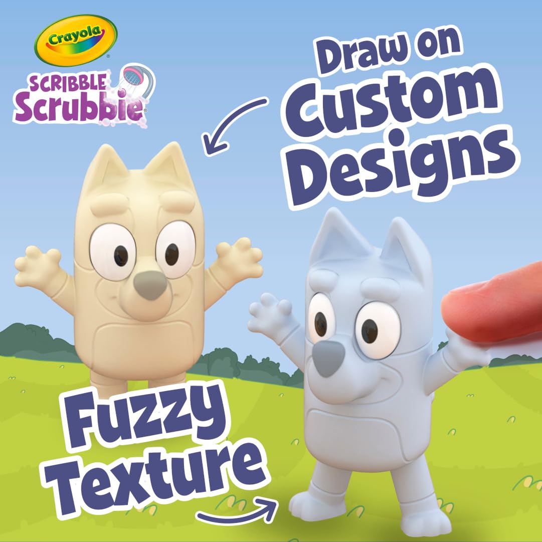 Crayola Scribble Scrubbies Deluxe Bluey Playset – Color, Wash, and Reuse with 3 Characters