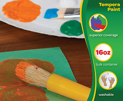 Crayola Silver Tempera Paint (16 oz) - Metallic Finish, Nontoxic, Squeeze Bottle for Kids' Art Projects