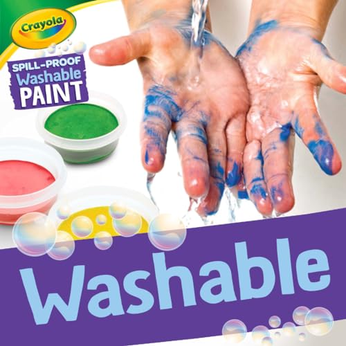 Crayola Spill-Proof Paint Set (5 Colors) – Washable Tempera Paint for Kids, Mess-Free Craft Supplies