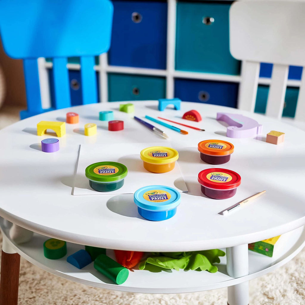 Crayola Spill Proof Paint Set for Kids – Washable, Mess-Free Painting with 5 Paints, Brush & Paper