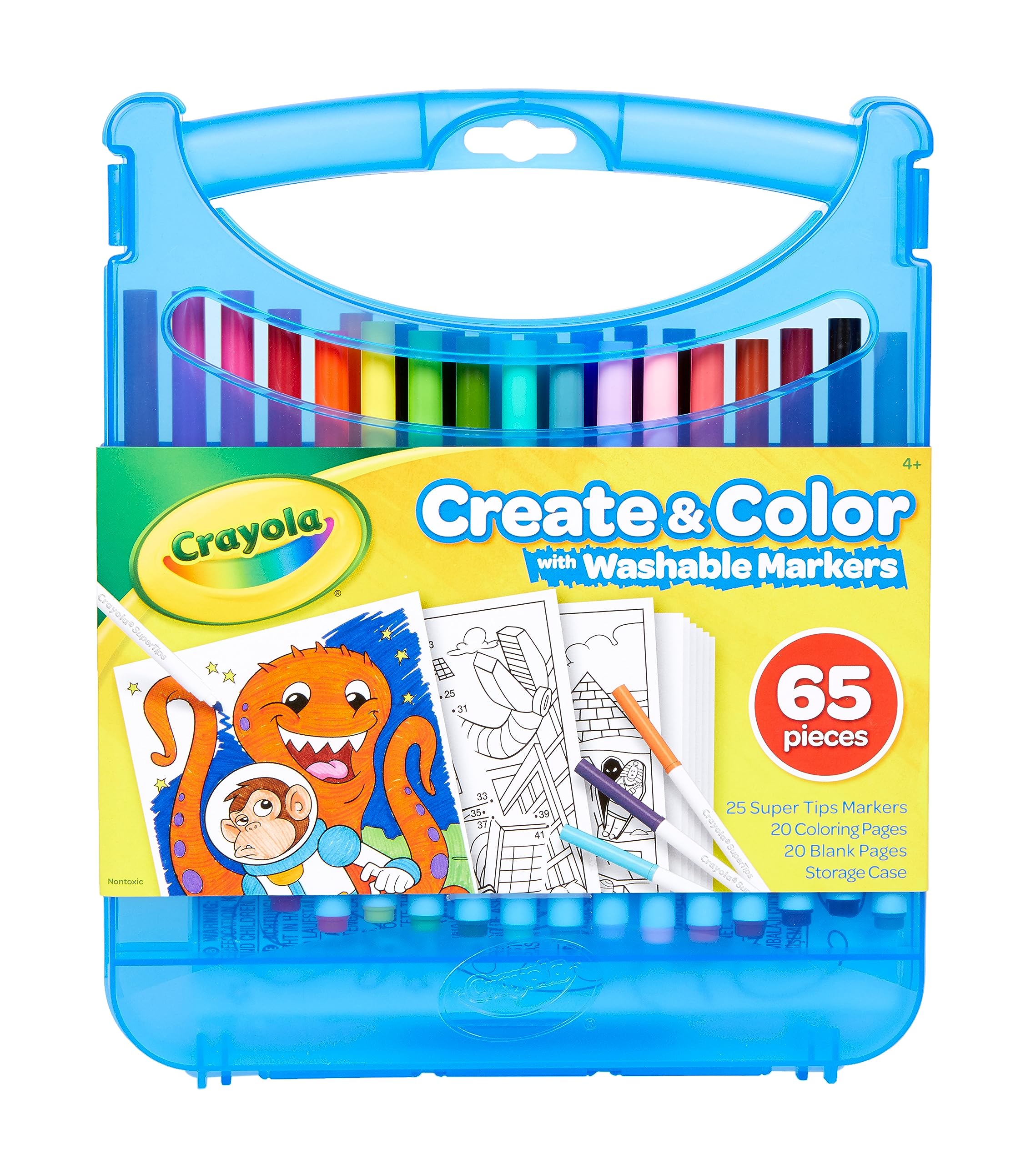 Crayola Super Tips Art Case: 65+ Piece Coloring Set with Washable Markers, Portable Storage