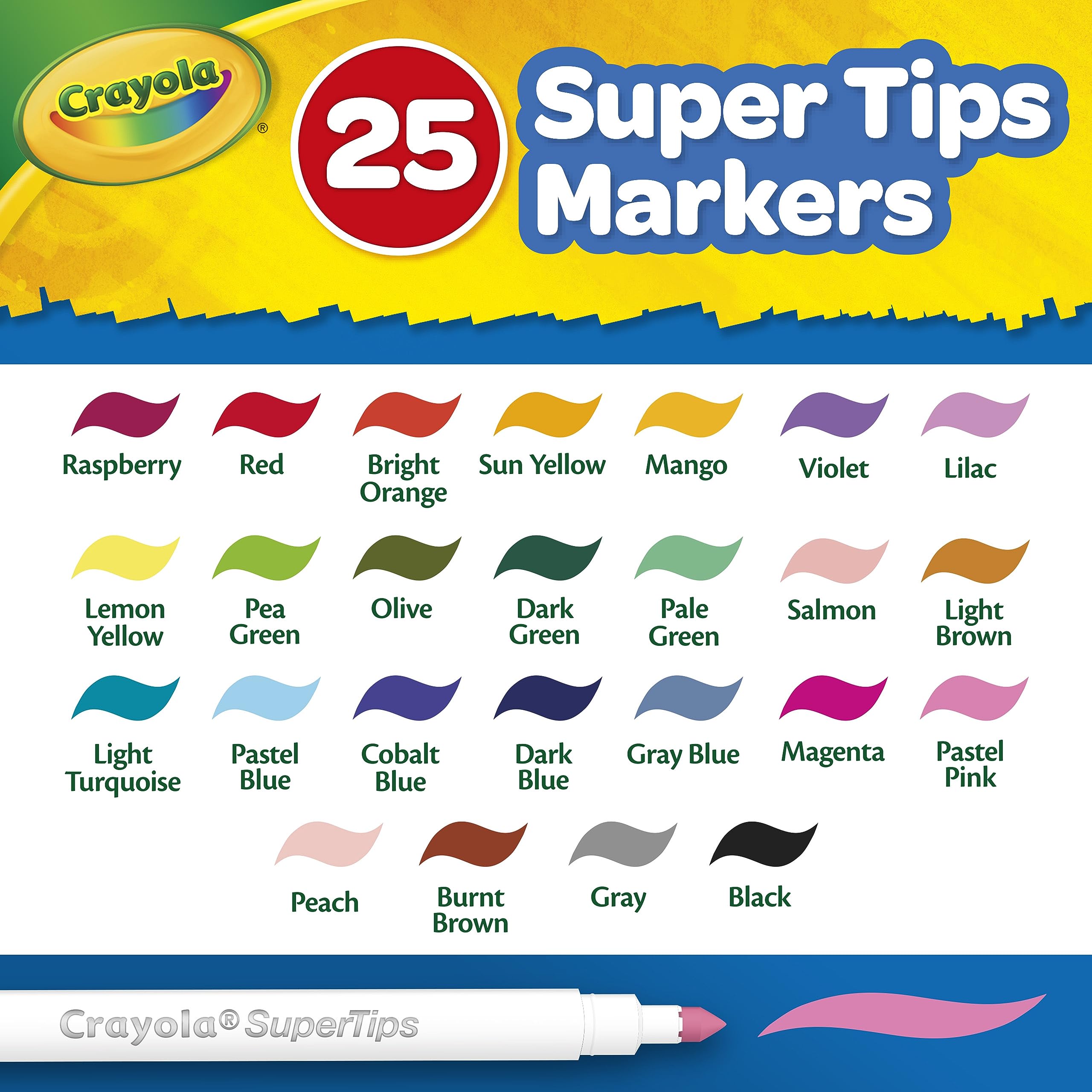 Crayola Super Tips Art Case: 65+ Piece Coloring Set with Washable Markers, Portable Storage
